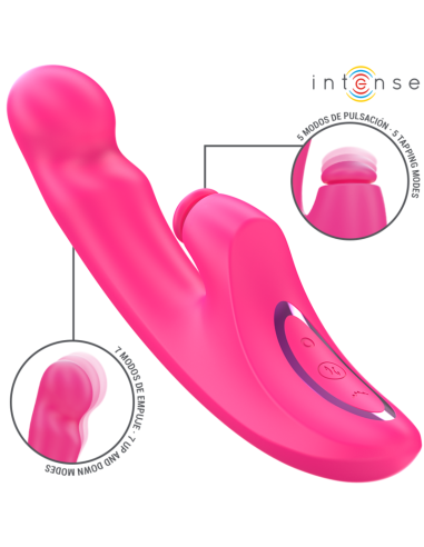 INTENSE EMI VIBRADOR 135 CM MULTIFUNCION 3 EN 1 10 VIBRACIONES ROSA