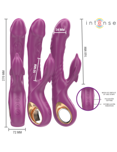 INTENSE HALLE VIBRADOR MULTIFUNCION CON LENGUA ESTIMULADORA EN FORMA DE DELFIN MORADO 2