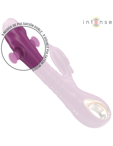 INTENSE HALLE VIBRADOR MULTIFUNCION CON LENGUA ESTIMULADORA EN FORMA DE DELFIN MORADO