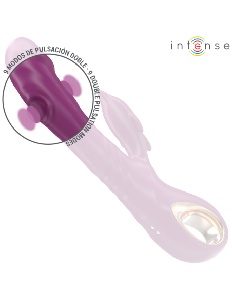 INTENSE HALLE VIBRADOR MULTIFUNCION CON LENGUA ESTIMULADORA EN FORMA DE DELFIN MORADO