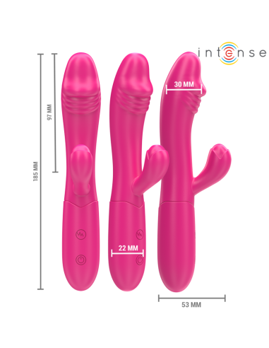 INTENSE IVY VIBRADOR FLEXIBLE 10 VIBRACIONES CON LENGUA ESTIMULADORA ROSA