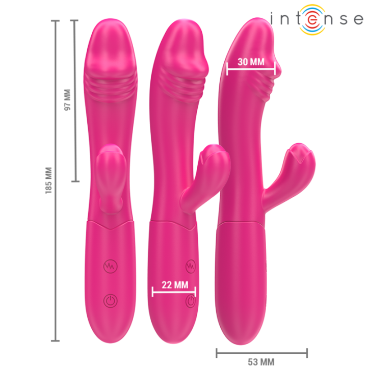INTENSE IVY VIBRADOR FLEXIBLE 10 VIBRACIONES CON LENGUA ESTIMULADORA ROSA