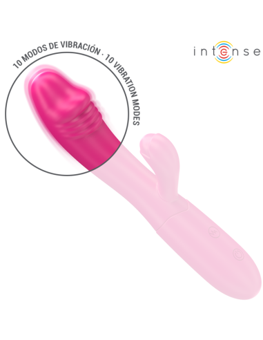INTENSE IVY VIBRADOR FLEXIBLE 10 VIBRACIONES CON LENGUA ESTIMULADORA ROSA
