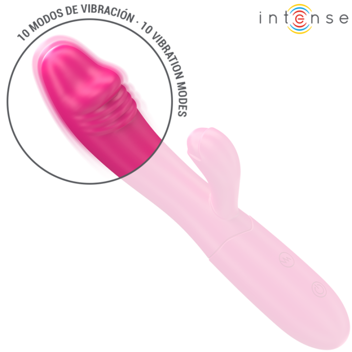 INTENSE IVY VIBRADOR FLEXIBLE 10 VIBRACIONES CON LENGUA ESTIMULADORA ROSA