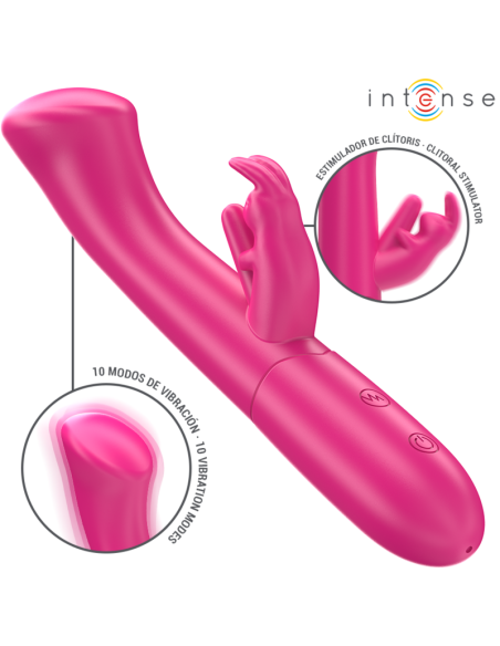 INTENSE JULIETA VIBRADOR RABBIT 186 CM 10 VIBRACIONES ROSA