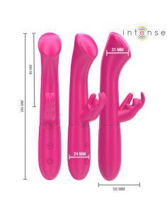 INTENSE JULIETA VIBRADOR RABBIT 186 CM 10 VIBRACIONES ROSA 2