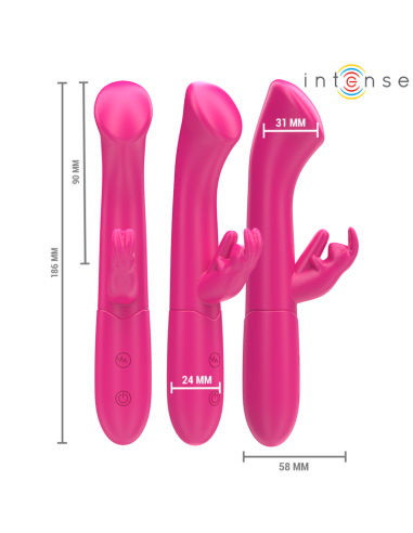 INTENSE JULIETA VIBRADOR RABBIT 186 CM 10 VIBRACIONES ROSA