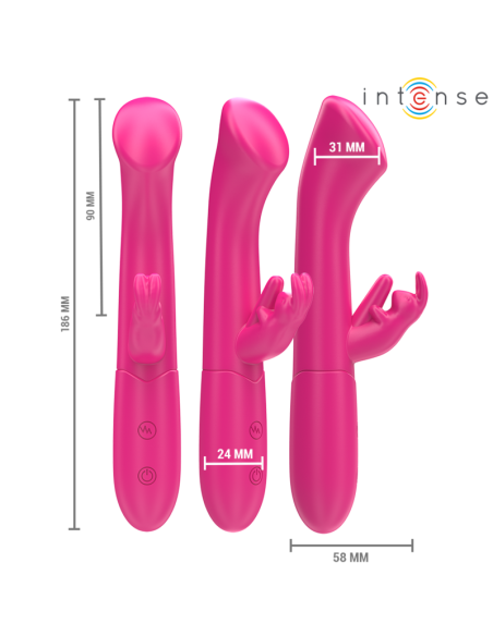 INTENSE JULIETA VIBRADOR RABBIT 186 CM 10 VIBRACIONES ROSA