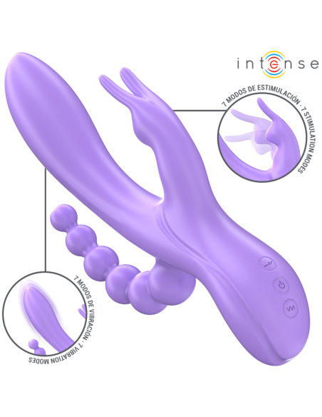 INTENSE MIKO TRIPLE VIBRADOR RABBIT ESTIMULADOR ANAL 7 VIBRACIONES MORADO INTENSE MIKO TRIPLE VIBRADOR RABBIT ESTIMULADOR ANAL 7 VIBRACIONES MORADO