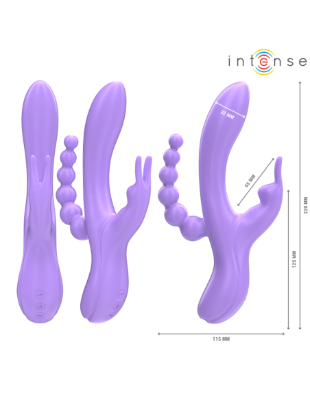 INTENSE MIKO TRIPLE VIBRADOR RABBIT ESTIMULADOR ANAL 7 VIBRACIONES MORADO INTENSE MIKO TRIPLE VIBRADOR RABBIT ESTIMULADOR ANAL 7 VIBRACIONES MORADO