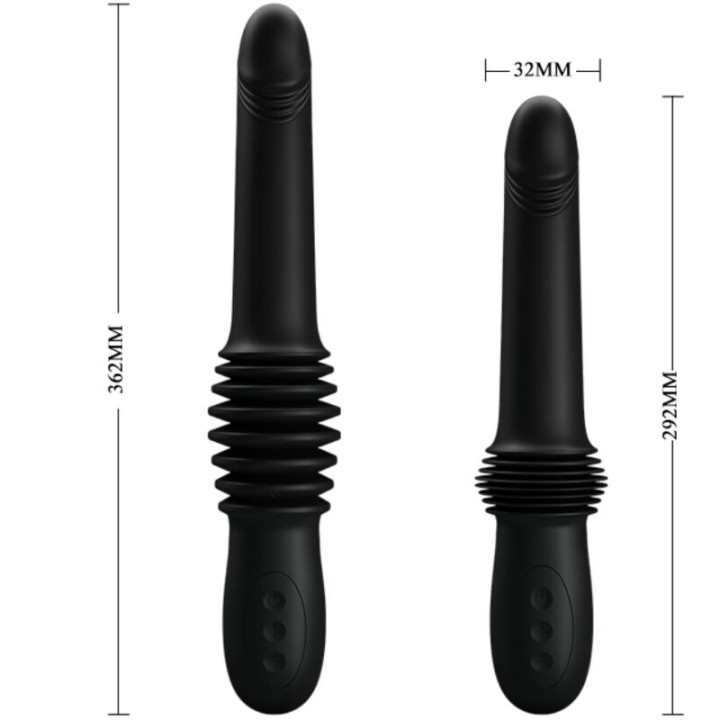 PRETTY LOVE PAZUZU VIBRADOR 3 MODOS DE EMPUJE NEGRO