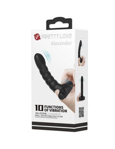 PRETTY LOVE ALEXANDER VIBRADOR DE DEDO 10 VIBRACIONES NEGRO