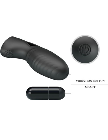 PRETTY LOVE ALAN VIBRADOR DE DEDO SILICONA NEGRO