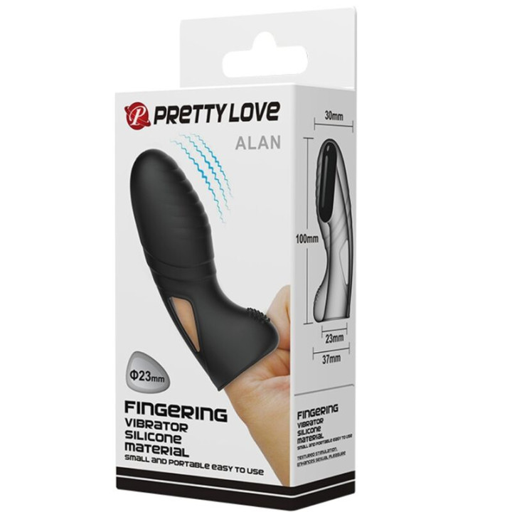 PRETTY LOVE ALAN VIBRADOR DE DEDO SILICONA NEGRO