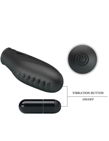 PRETTY LOVE GILO VIBRADOR DE DEDO SILICONA NEGRO