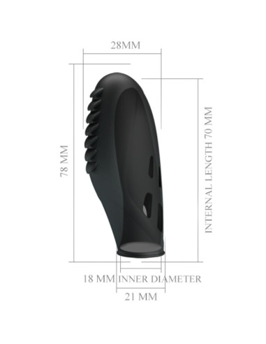 PRETTY LOVE GILO VIBRADOR DE DEDO SILICONA NEGRO