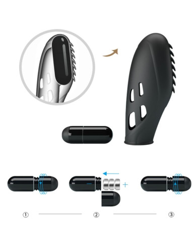 PRETTY LOVE GILO VIBRADOR DE DEDO SILICONA NEGRO