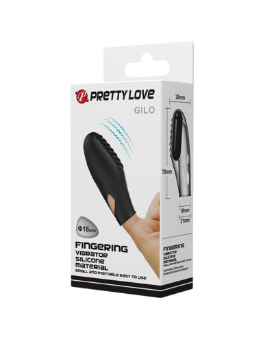 PRETTY LOVE GILO VIBRADOR DE DEDO SILICONA NEGRO