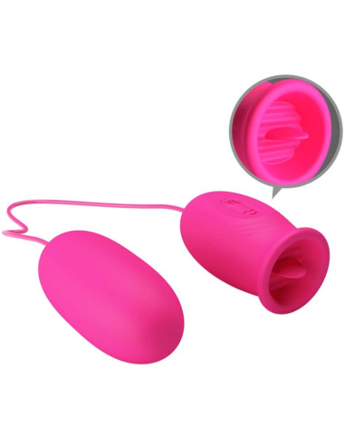 PRETTY LOVE DAISY HUEVO VIBRADOR LENGUA ESTIMULADORA DE CLITORIS ROSA