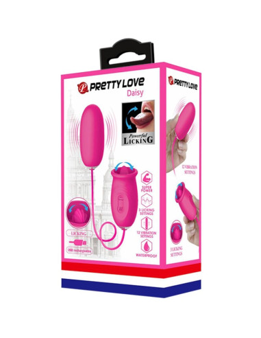 PRETTY LOVE DAISY HUEVO VIBRADOR LENGUA ESTIMULADORA DE CLITORIS ROSA