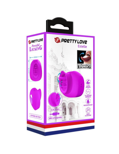 PRETTY LOVE ESTELLE LENGUA ESTIMULADORA CLITORIS 12 VIBRACIONES MORADO