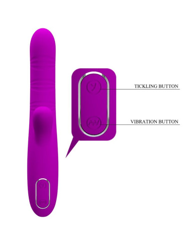 PRETTY LOVE ANGELIQUE VIBRADOR MULTIFUNCION ESTIMULADOR DE CLITORIS MORADO