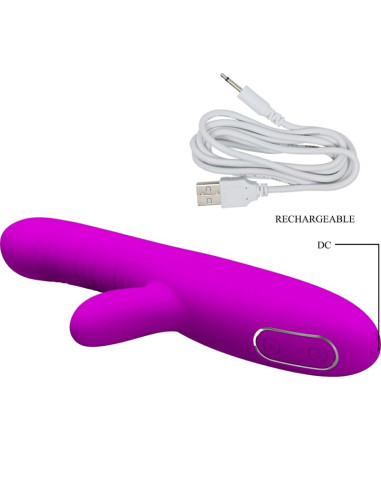 PRETTY LOVE ANGELIQUE VIBRADOR MULTIFUNCION ESTIMULADOR DE CLITORIS MORADO