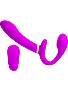 PRETTY LOVE THUNDERBIRD VIBRADOR DOBLE STRAP ON CONTROL REMOTO MORADO 2
