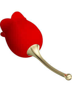 PRETTY LOVE ROSE LOVER ROSA ESTIMULADORA DE CLITORIS 12 VIBRACIONES ROJO 2