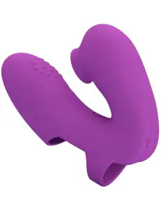 PRETTY LOVE ATHENA VIBRADOR DE DEDO CON ESTIMULADOR CLITORIS MORADO