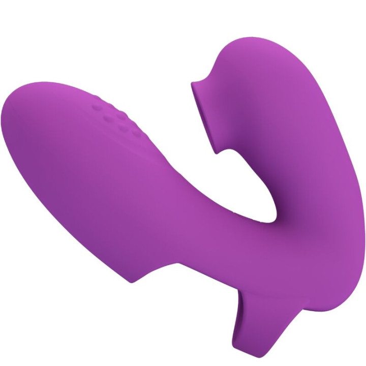 PRETTY LOVE ATHENA VIBRADOR DE DEDO CON ESTIMULADOR CLITORIS MORADO