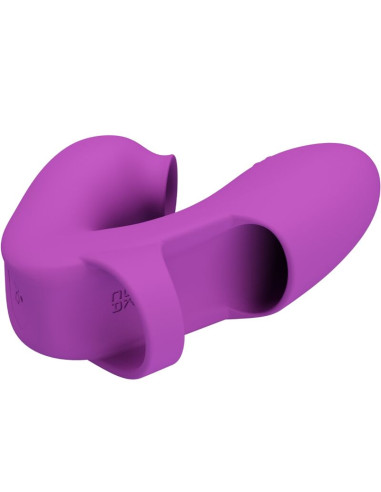 PRETTY LOVE ATHENA VIBRADOR DE DEDO CON ESTIMULADOR CLITORIS MORADO
