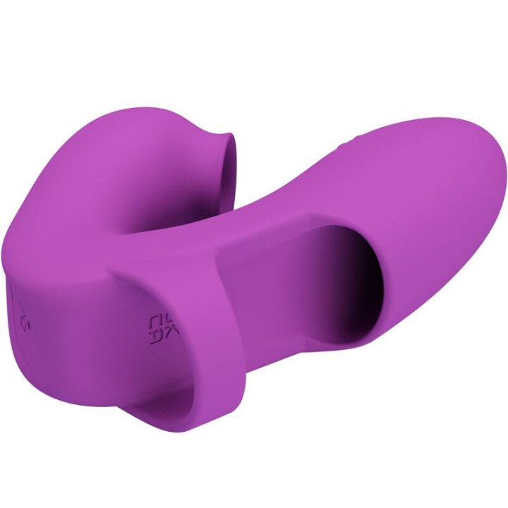 PRETTY LOVE ATHENA VIBRADOR DE DEDO CON ESTIMULADOR CLITORIS MORADO