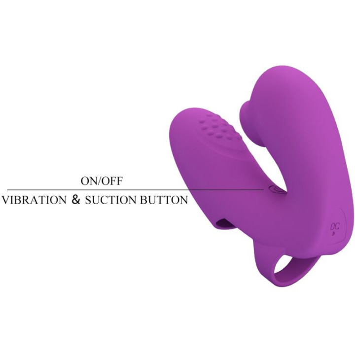 PRETTY LOVE ATHENA VIBRADOR DE DEDO CON ESTIMULADOR CLITORIS MORADO