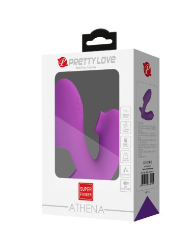 PRETTY LOVE ATHENA VIBRADOR DE DEDO CON ESTIMULADOR CLITORIS MORADO