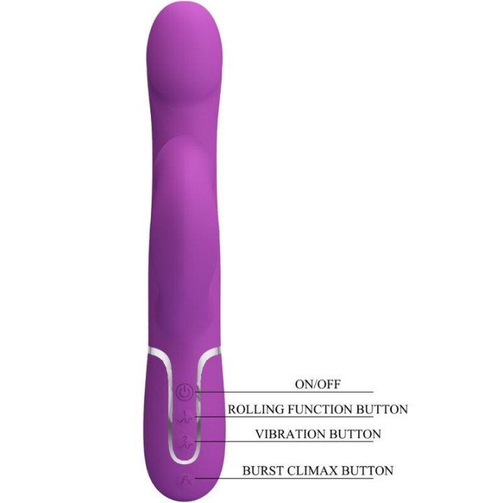 PRETTY LOVE VIBRADOR ESTIMULADOR MULTIFUNCION 4 EN 1 MORADO