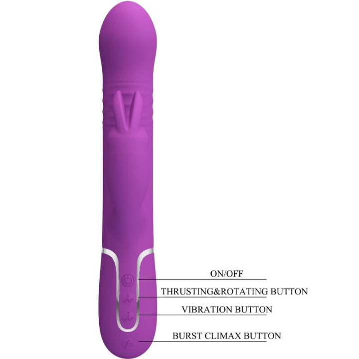 PRETTY LOVE COALE VIBRADOR RABBIT MULTIFUNCION 4 EN 1 MORADO
