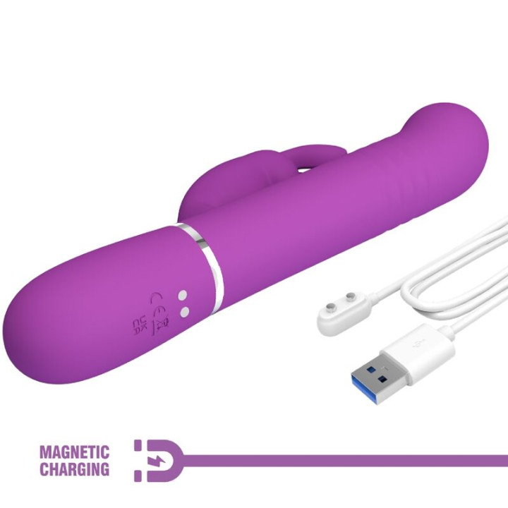PRETTY LOVE COALE VIBRADOR RABBIT MULTIFUNCION 4 EN 1 MORADO