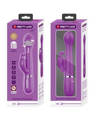 PRETTY LOVE DEJON VIBRADOR RABBIT MULTIFUNCION 3 EN 1 MORADO