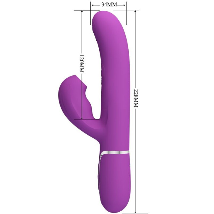 PRETTY LOVE PERLITA VIBRADOR RABBIT MULTIFUNCION 3 EN 1 MORADO