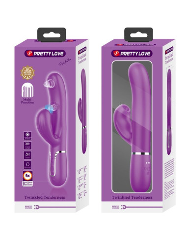 PRETTY LOVE PERLITA VIBRADOR RABBIT MULTIFUNCION 3 EN 1 MORADO
