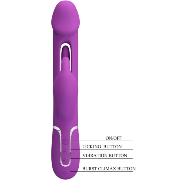 PRETTY LOVE KAMPAS VIBRADOR RABBIT MULTIFUNCION 3 EN 1 MORADO