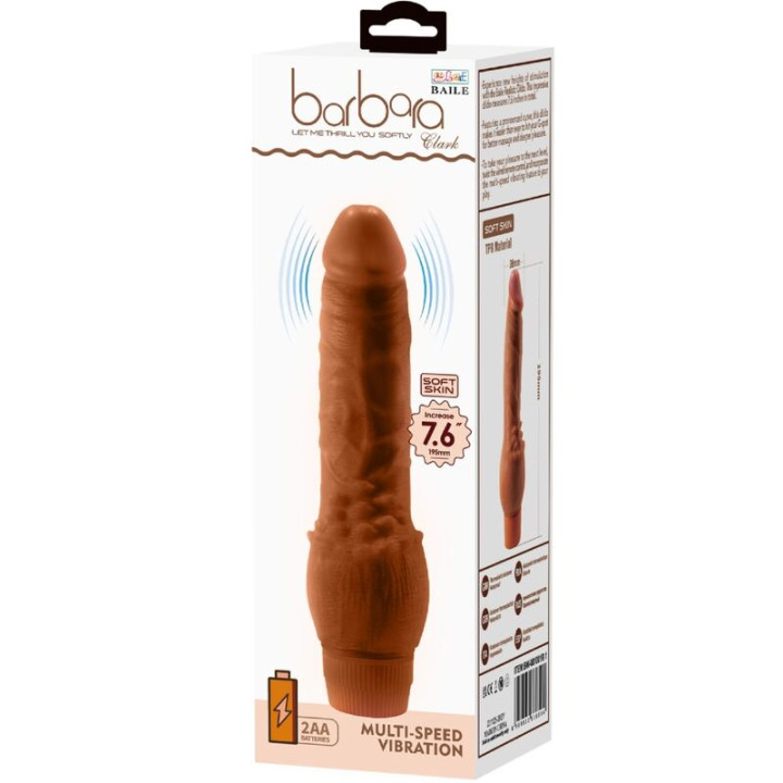 BAILE BARBARA VIBRADOR REALISTICO 195 CM MULATO
