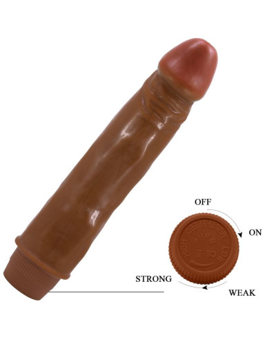 BAILE DWARF VIBRADOR REALISTICO 21 CM MULATO