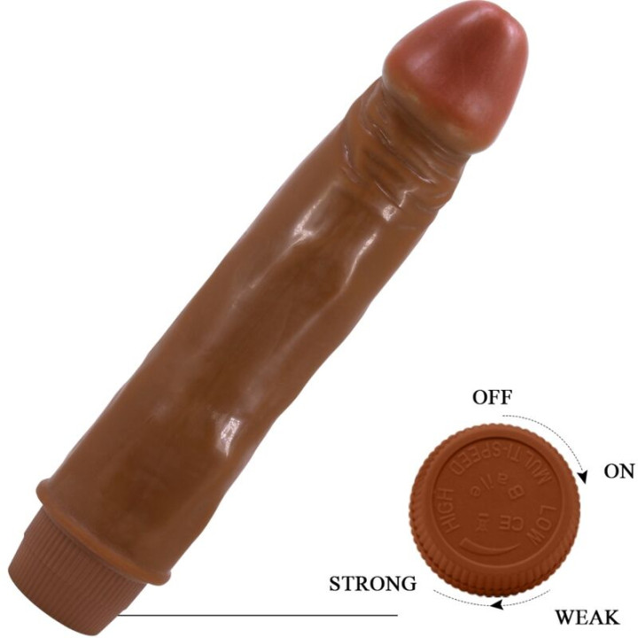 BAILE DWARF VIBRADOR REALISTICO 21 CM MULATO