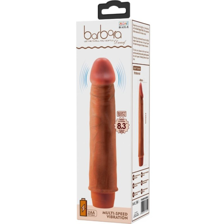 BAILE DWARF VIBRADOR REALISTICO 21 CM MULATO