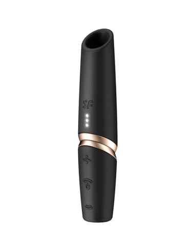 SATISFYER PERFECT KISS ESTIMULADOR CLITORIS POR ONDAS NEGRO DORADO