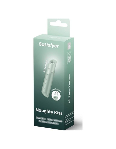 SATISFYER NAUGHTY KISS ESTIMULADOR CLITORIS POR ONDAS VERDE AGUA