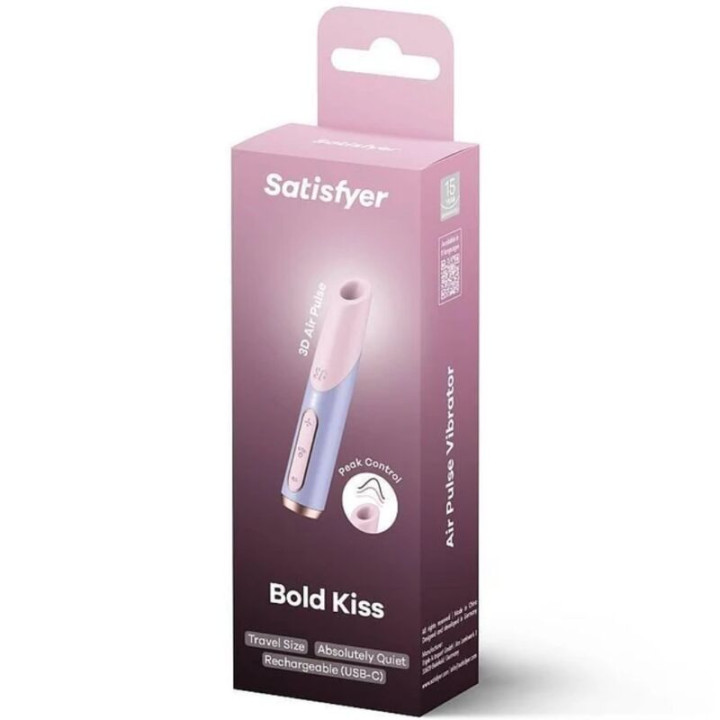 SATISFYER BOLD KISS ESTIMULADOR CLITORIS POR ONDAS ROSA VIOLETA
