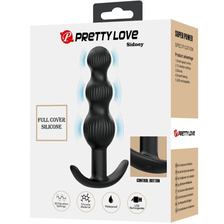 PRETTY LOVE SIDNEY VIBRADOR ANAL 10 VIBRACIONES NEGRO